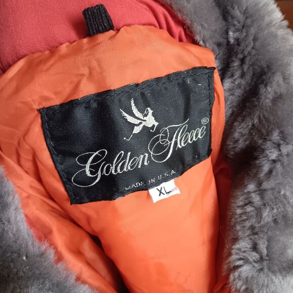 Vintage Men's XL Puffer Jacket 1980's USA Rancher Western Bomber Rusty Red - Picture 6 of 6